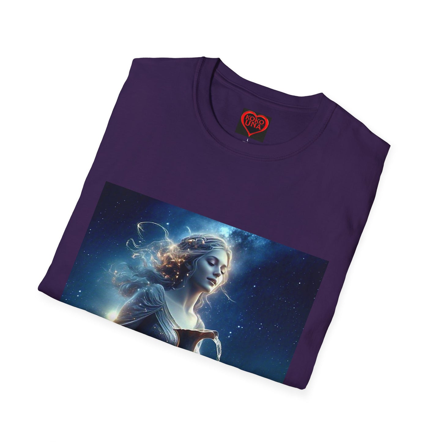 Zodiac by Koko Una- Aquarius Water Bearer (Picture ONLY)- Unisex Softstyle T-Shirt - Astrology Inspired