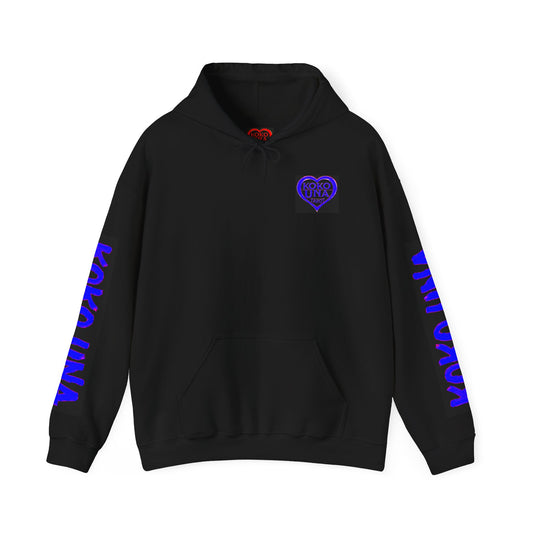 Koko Una Tarot Official Hoodie- Lucky 13 Backside Strato Blue/Purple & Black - Unisex Heavy Blend™ Sweatshirt