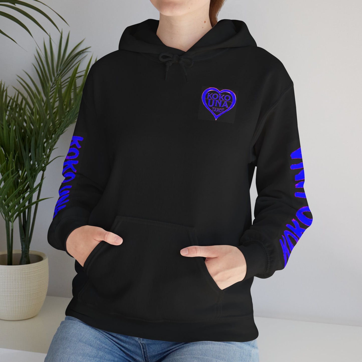 Koko Una Tarot Official Hoodie- Lucky 13 Backside Strato Blue/Purple & Black - Unisex Heavy Blend™ Sweatshirt