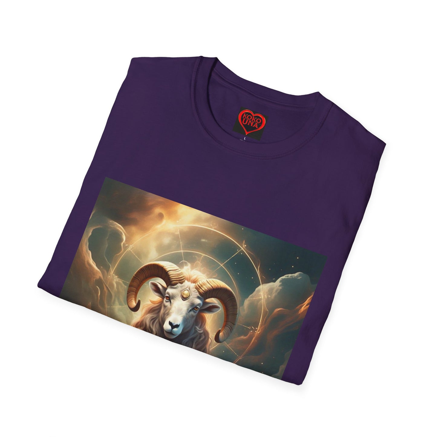 Zodiac by Koko Una- Aries Ram (Picture ONLY)- Unisex Softstyle T-Shirt - Astrology Inspired