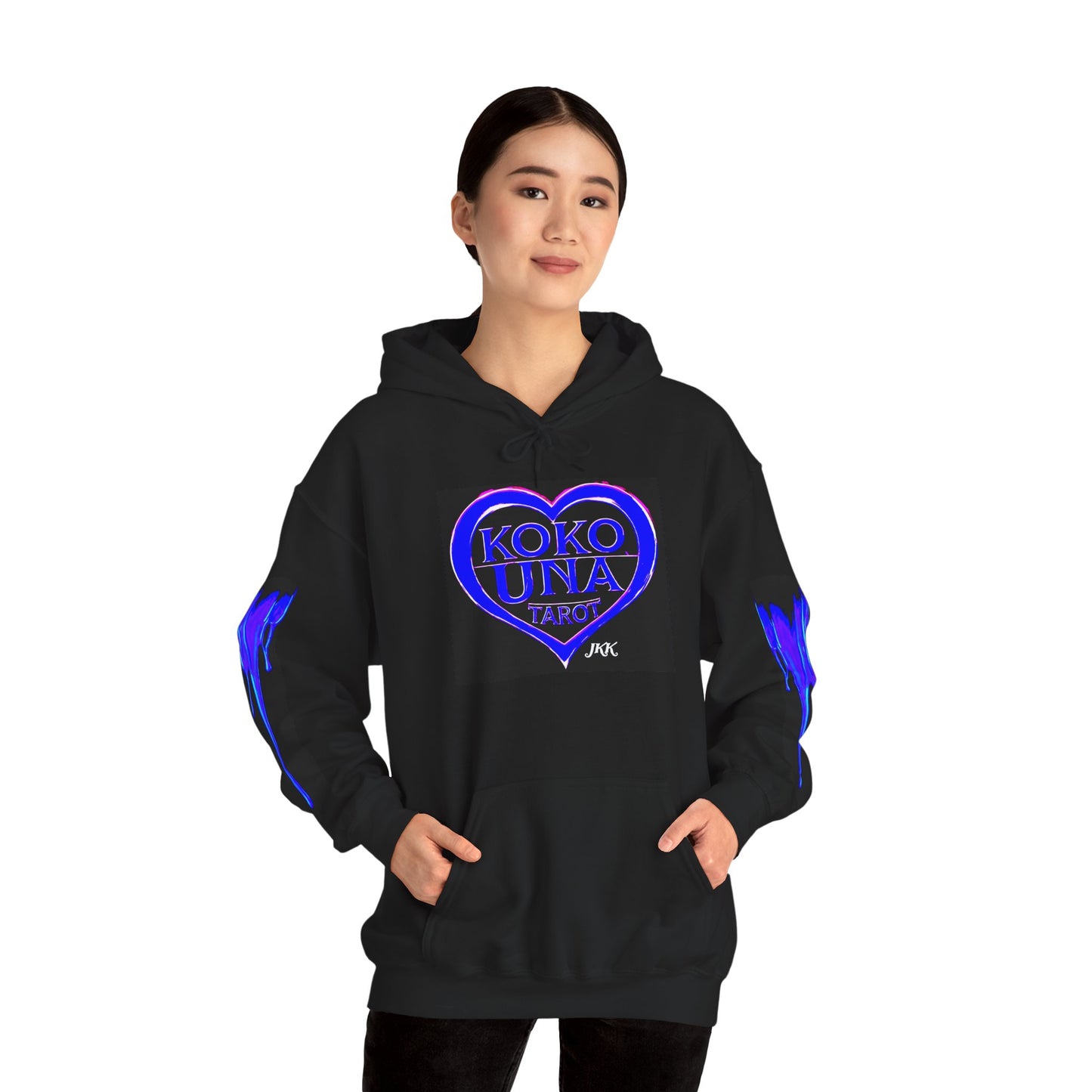 Koko Una Tarot- Official Strato Blue/Purple Heart Logo- Unisex Heavy Blend Hoodie Sweatshirt