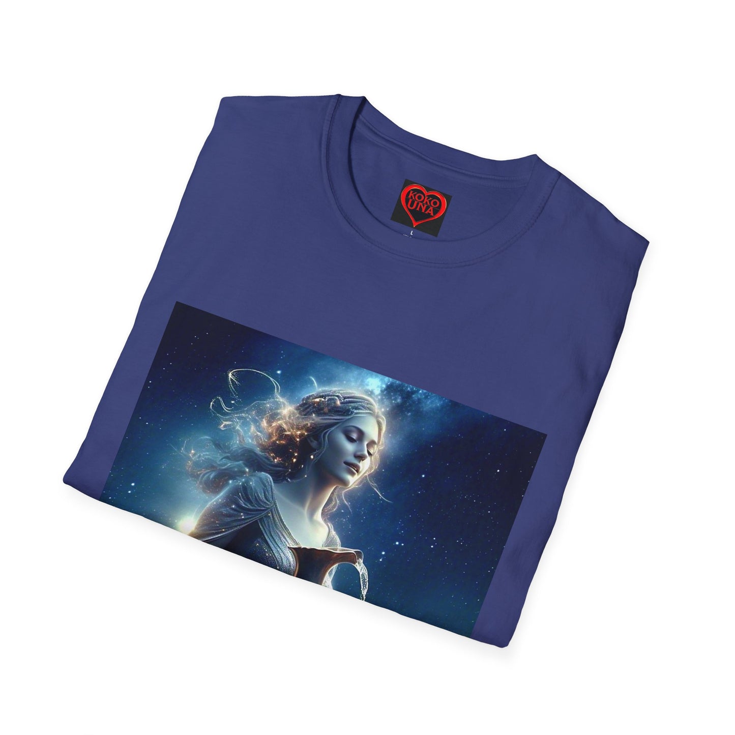 Zodiac by Koko Una- Aquarius Water Bearer (Picture ONLY)- Unisex Softstyle T-Shirt - Astrology Inspired