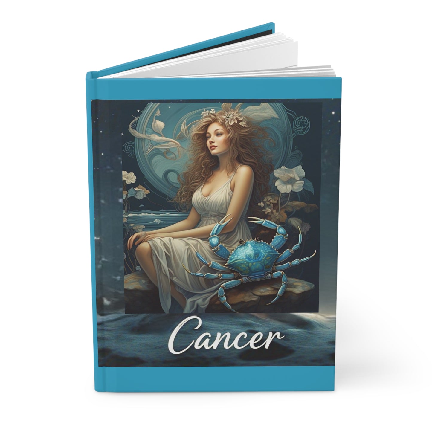 Zodiac "Cancer" Journal- Hardcover Matte 8" x 5.5" Sea Blue