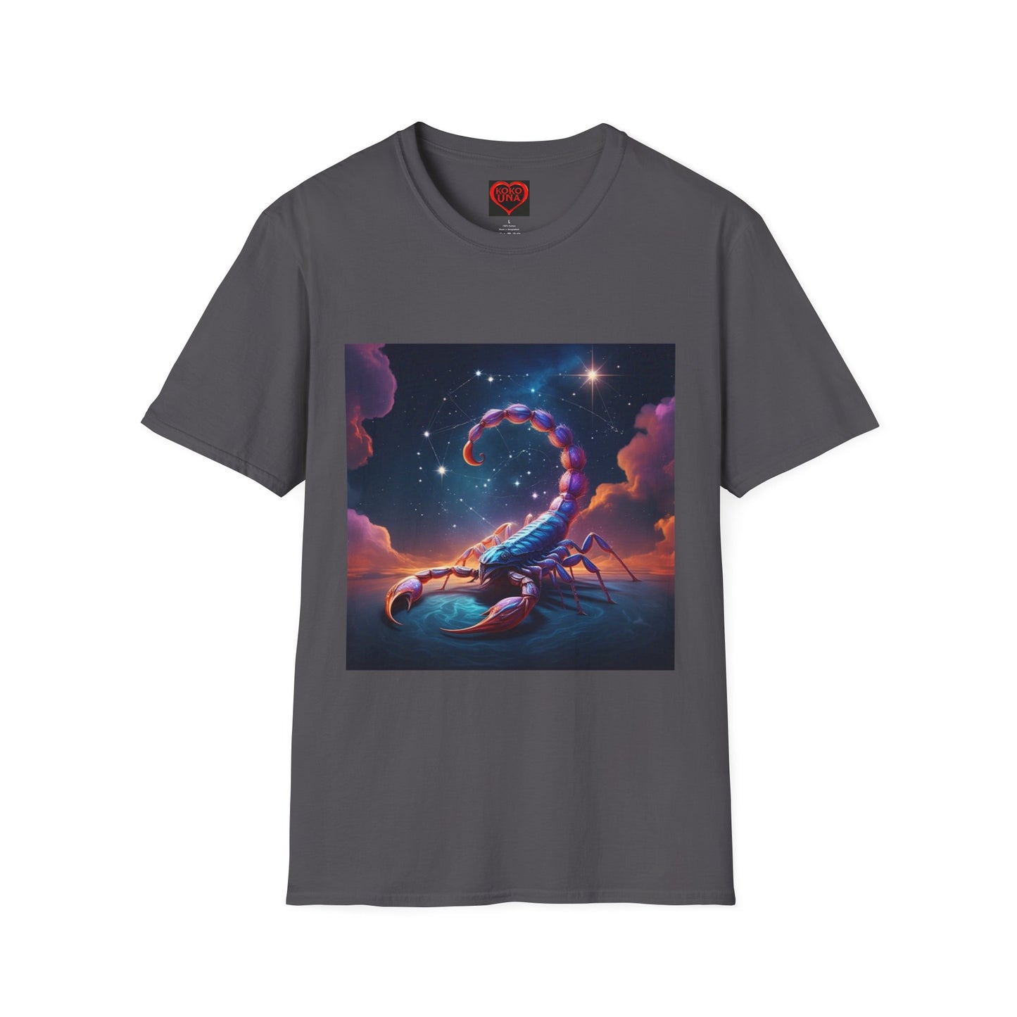 Zodiac by Koko Una- Scorpio Scorpion (Picture ONLY)- Unisex Softstyle T-Shirt - Astrology Inspired