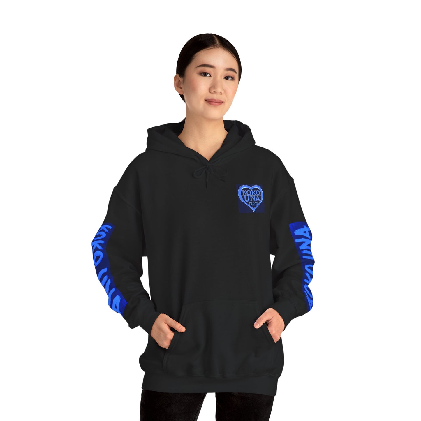 Koko Una Tarot Official Hoodie- Lucky 13 Backside Blue & Black - Unisex Heavy Blend™ Sweatshirt