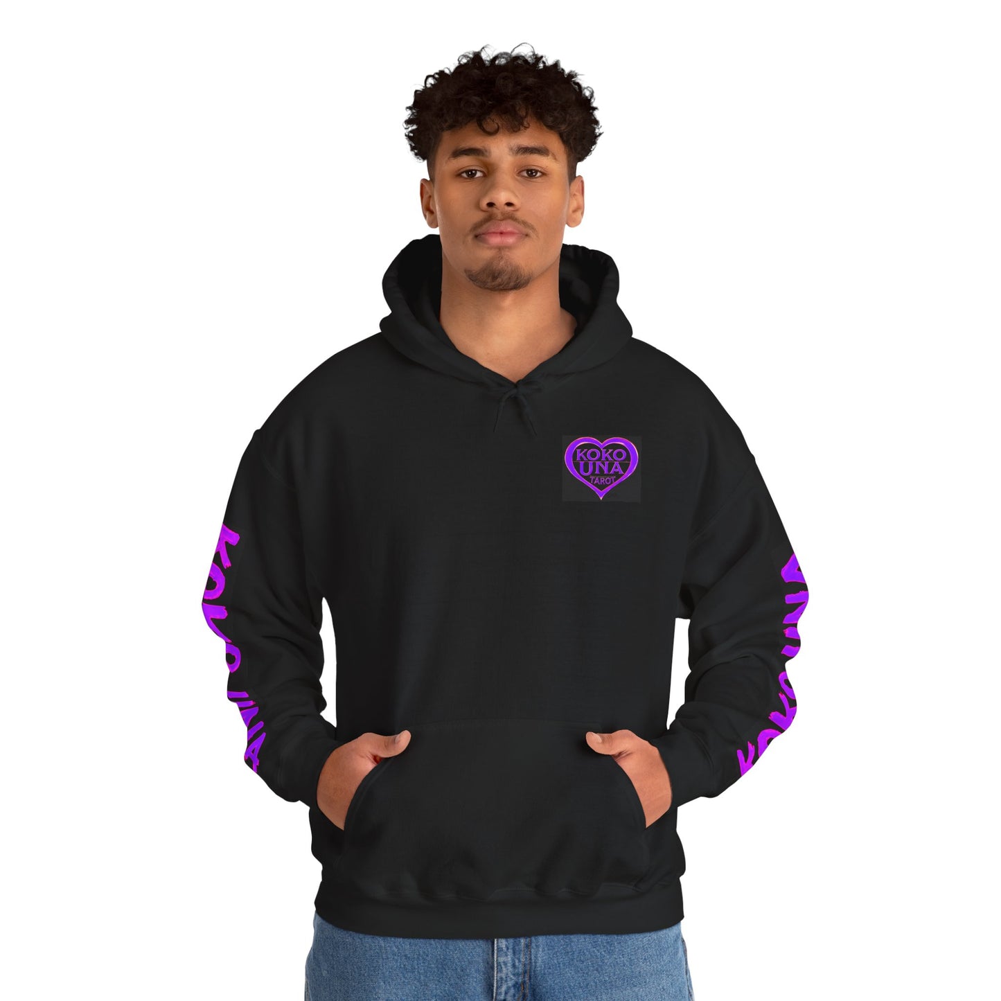 Koko Una Tarot Official Hoodie- Lucky 13 Backside Purple & Black - Unisex Heavy Blend™ Sweatshirt
