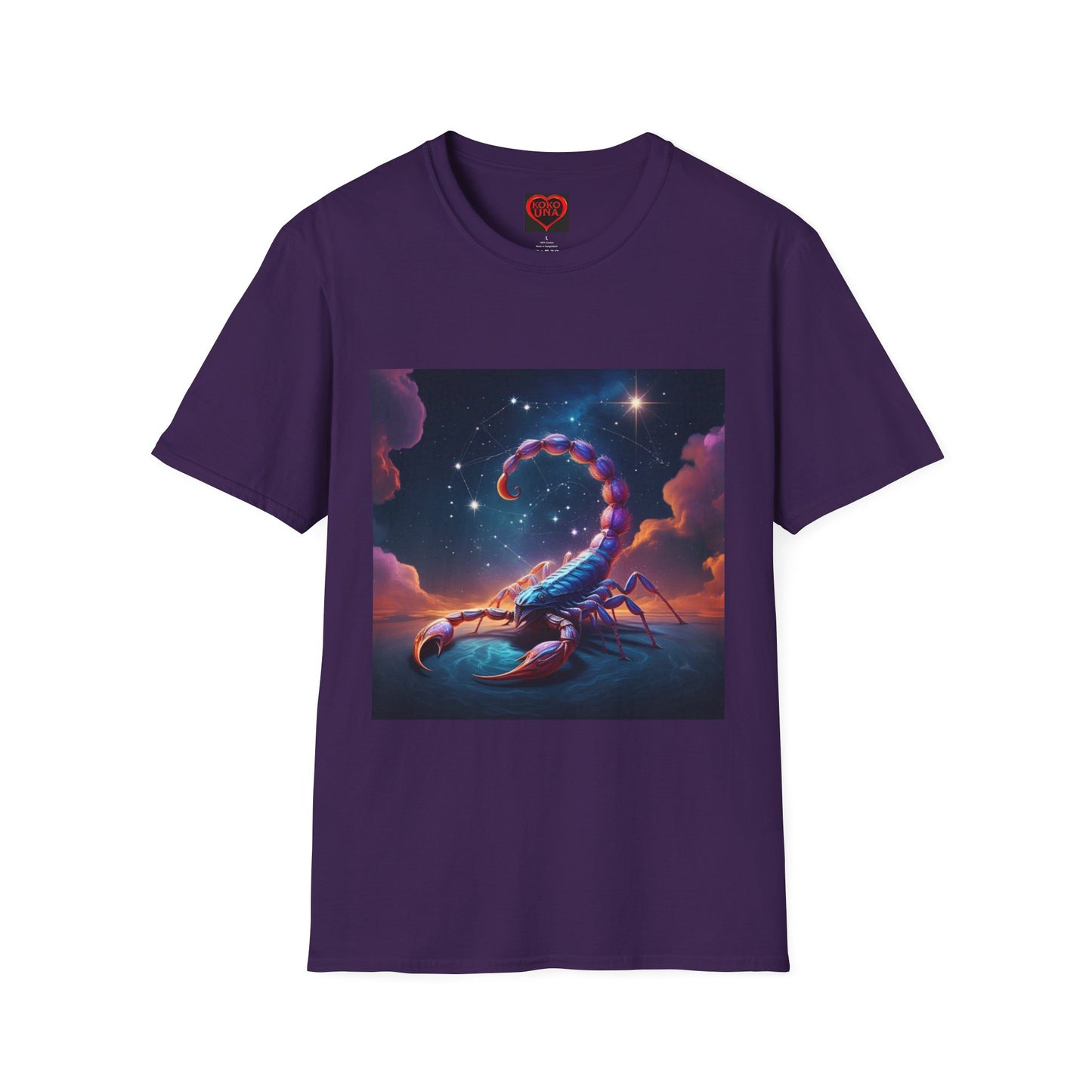 Zodiac by Koko Una- Scorpio Scorpion (Picture ONLY)- Unisex Softstyle T-Shirt - Astrology Inspired