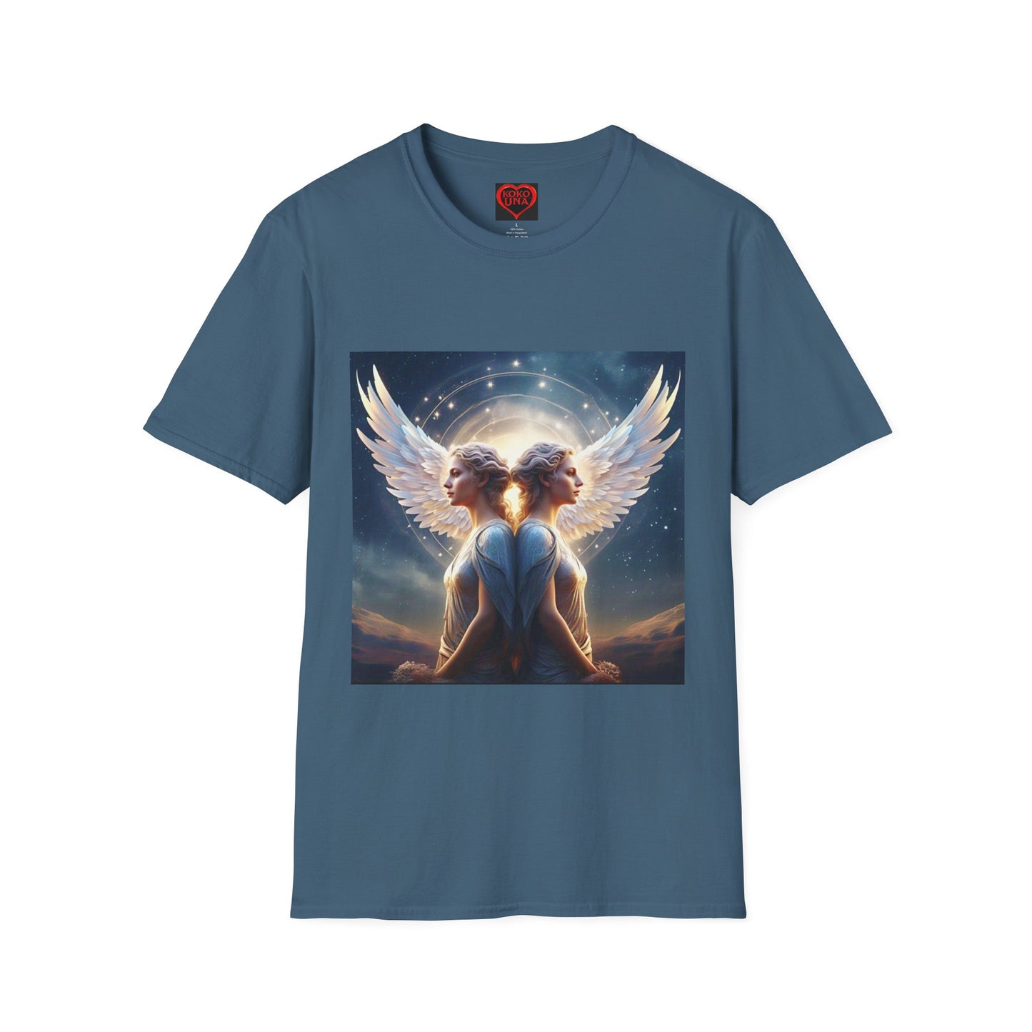Zodiac by Koko Una- Gemini Twins (Picture ONLY)- Unisex Softstyle T-Shirt - Astrology Inspired