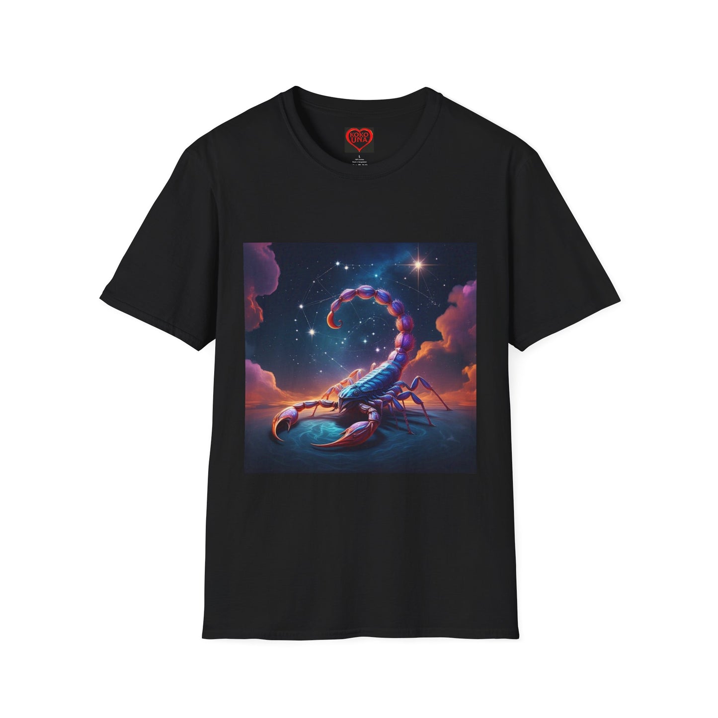 Zodiac by Koko Una- Scorpio Scorpion (Picture ONLY)- Unisex Softstyle T-Shirt - Astrology Inspired