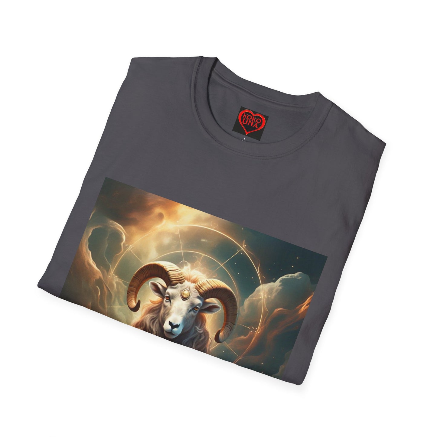 Zodiac by Koko Una- Aries Ram (Picture ONLY)- Unisex Softstyle T-Shirt - Astrology Inspired
