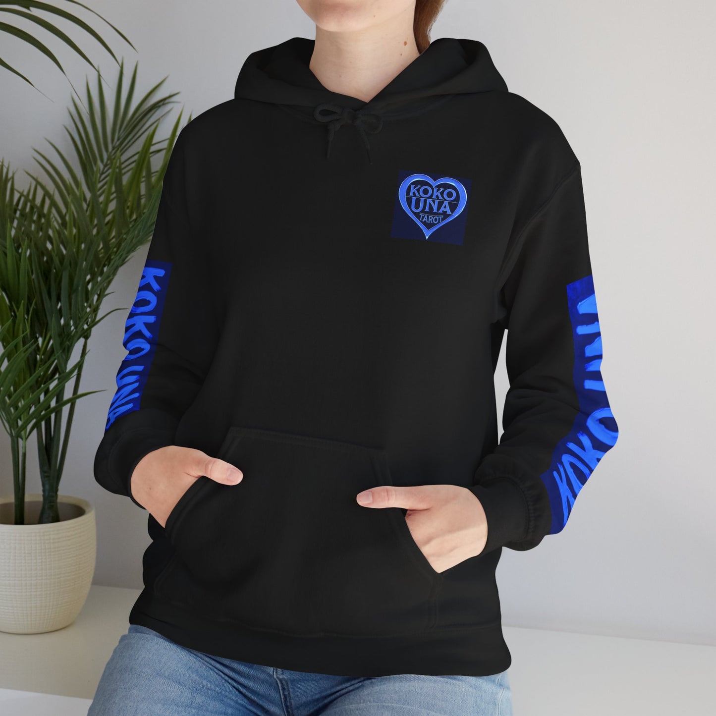 Koko Una Tarot Official Hoodie- Lucky 13 Backside Blue & Black - Unisex Heavy Blend™ Sweatshirt