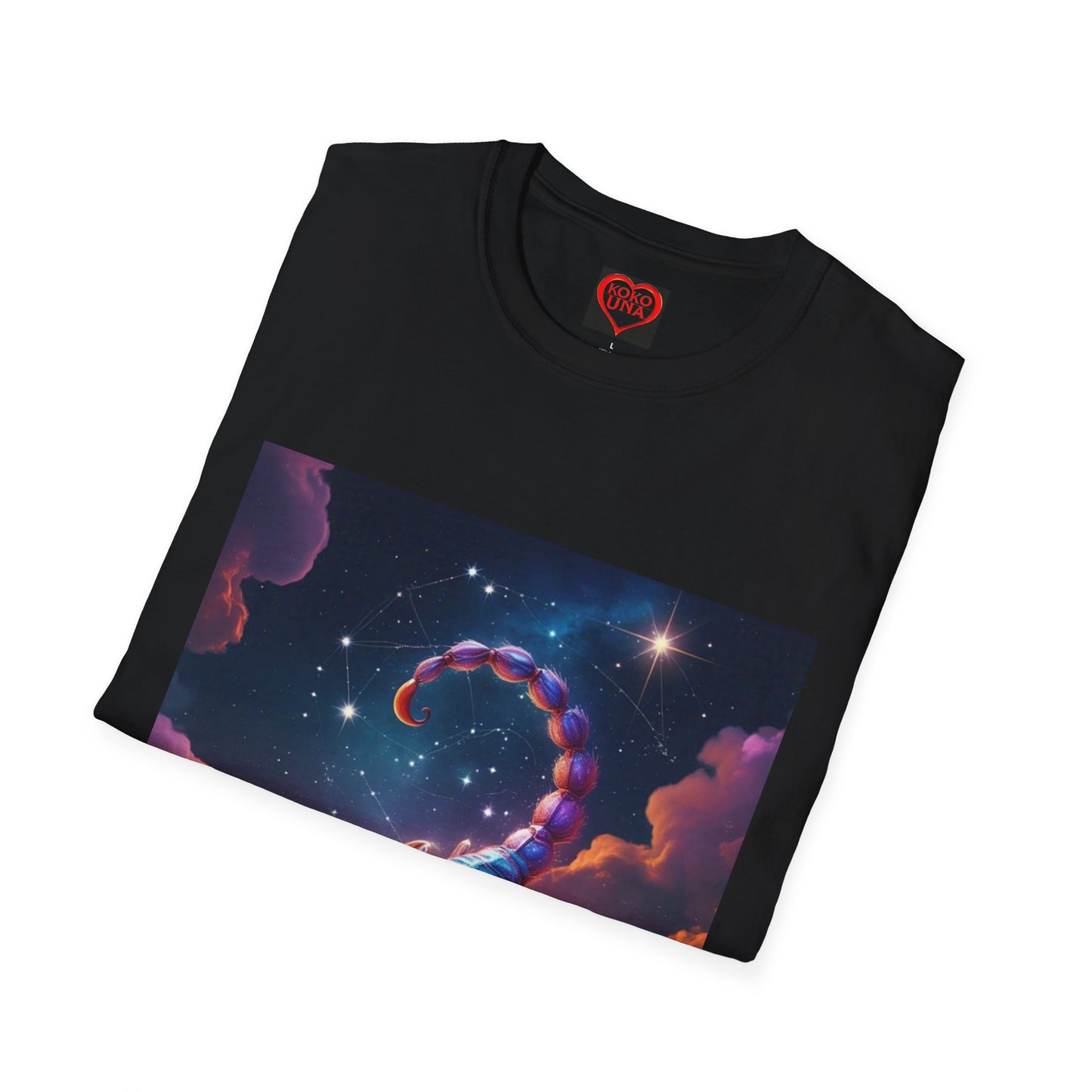 Zodiac by Koko Una- Scorpio Scorpion (Picture ONLY)- Unisex Softstyle T-Shirt - Astrology Inspired