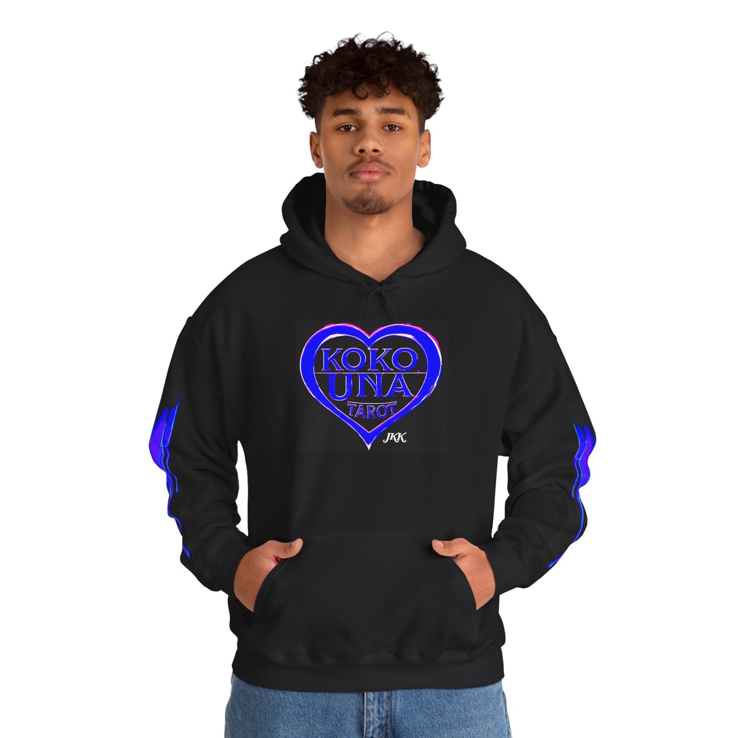Koko Una Tarot- Official Strato Blue/Purple Heart Logo- Unisex Heavy Blend Hoodie Sweatshirt