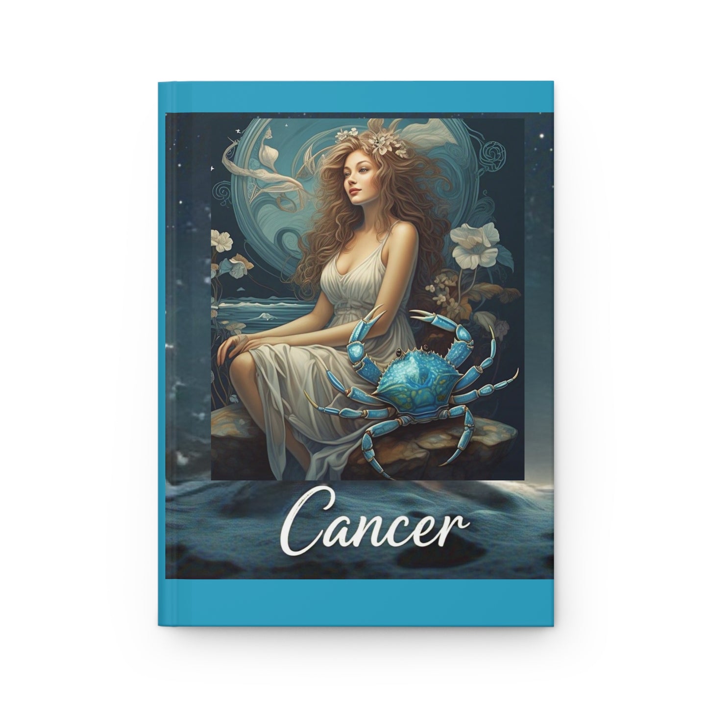 Zodiac "Cancer" Journal- Hardcover Matte 8" x 5.5" Sea Blue