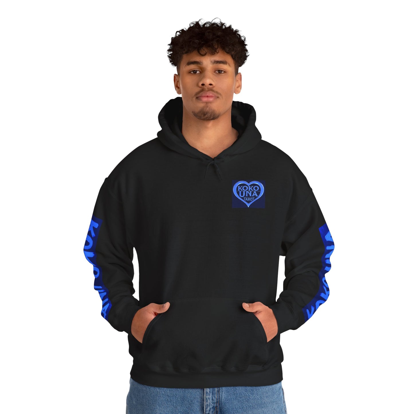 Koko Una Tarot Official Hoodie- Lucky 13 Backside Blue & Black - Unisex Heavy Blend™ Sweatshirt