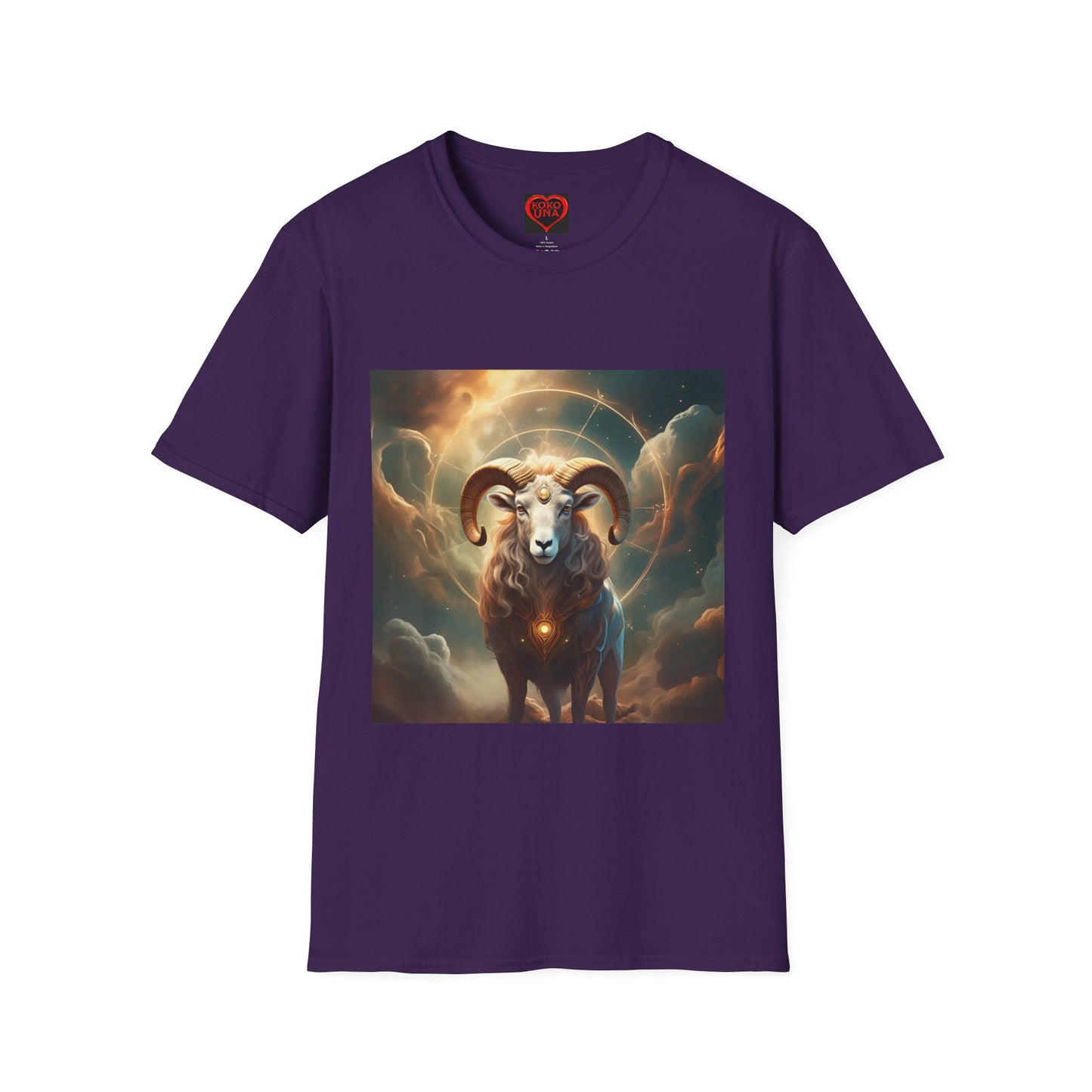 Zodiac by Koko Una- Aries Ram (Picture ONLY)- Unisex Softstyle T-Shirt - Astrology Inspired