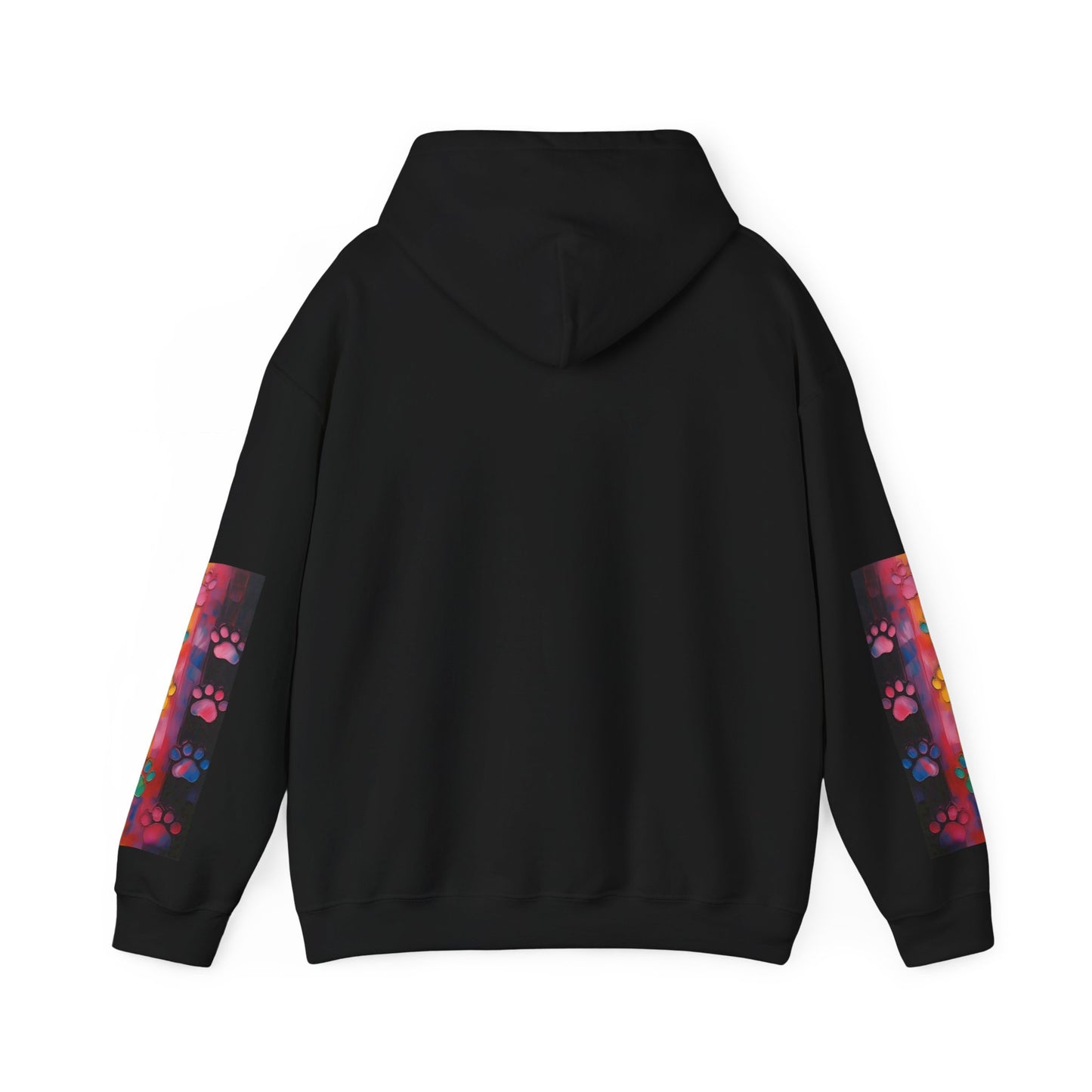 Colorful Tree Cats- Dark Waves Art by Koko Una- Unisex Hoodie w/Printed Sleeves
