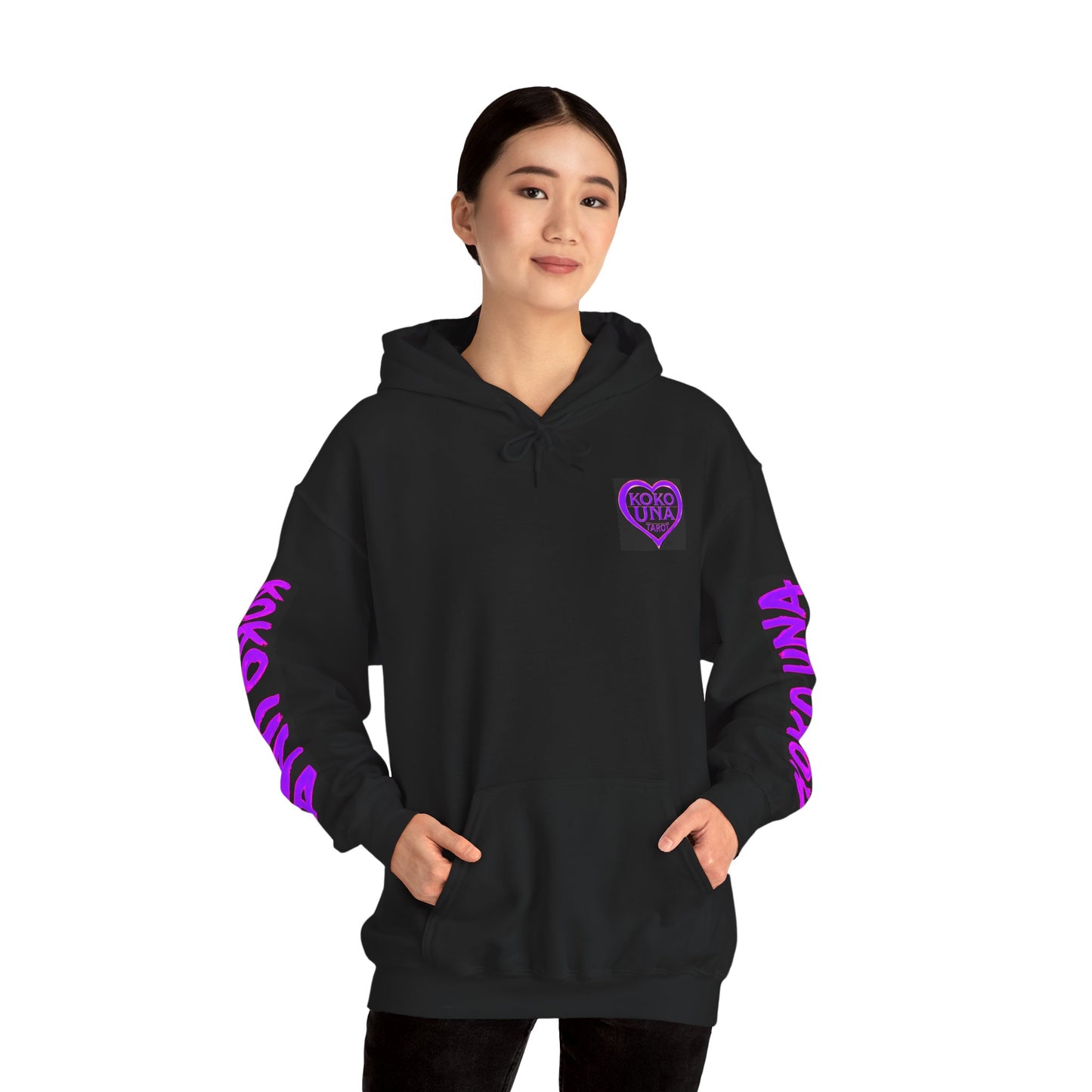 Koko Una Tarot Official Hoodie- Lucky 13 Backside Purple & Black - Unisex Heavy Blend™ Sweatshirt