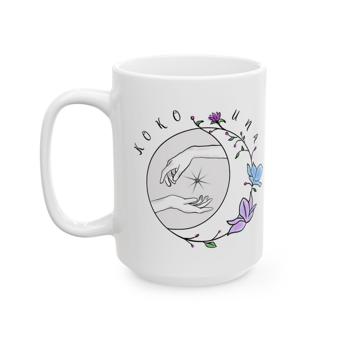 Koko Una LOGO White Ceramic Mug, (11oz, 15oz)
