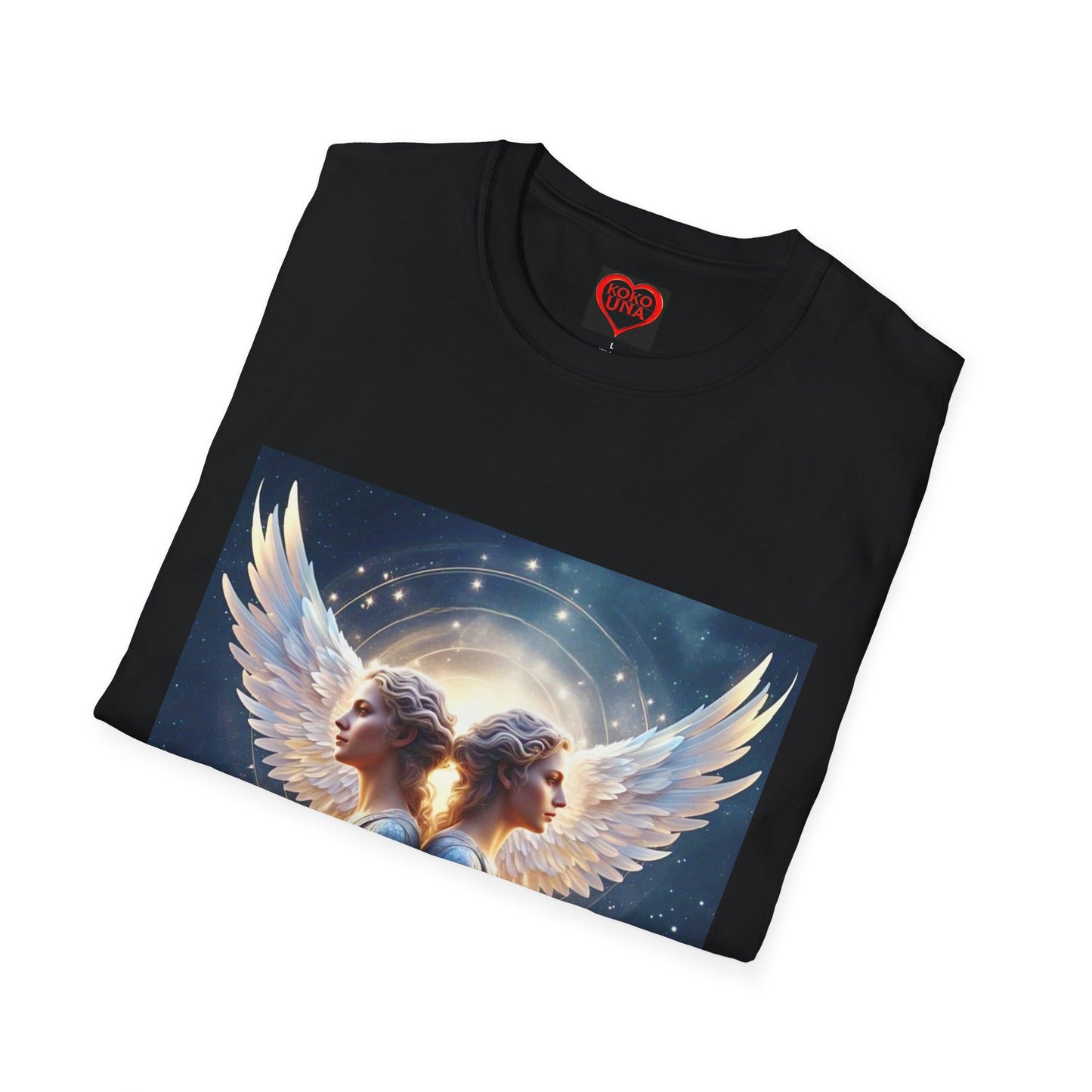 Zodiac by Koko Una- Gemini Twins (Picture ONLY)- Unisex Softstyle T-Shirt - Astrology Inspired