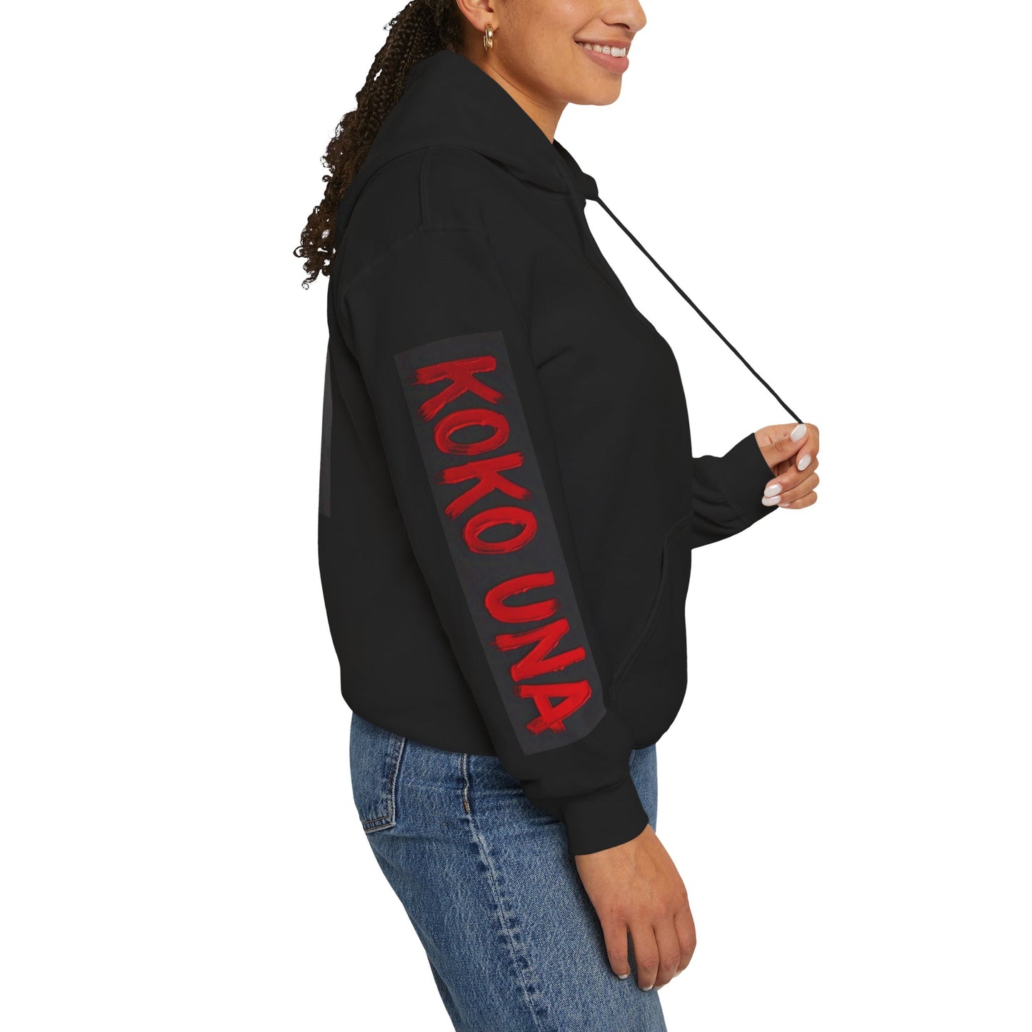 Koko Una Tarot Official Hoodie- Lucky 13 Backside Red & Black- Unisex Heavy Blend™ Sweatshirt