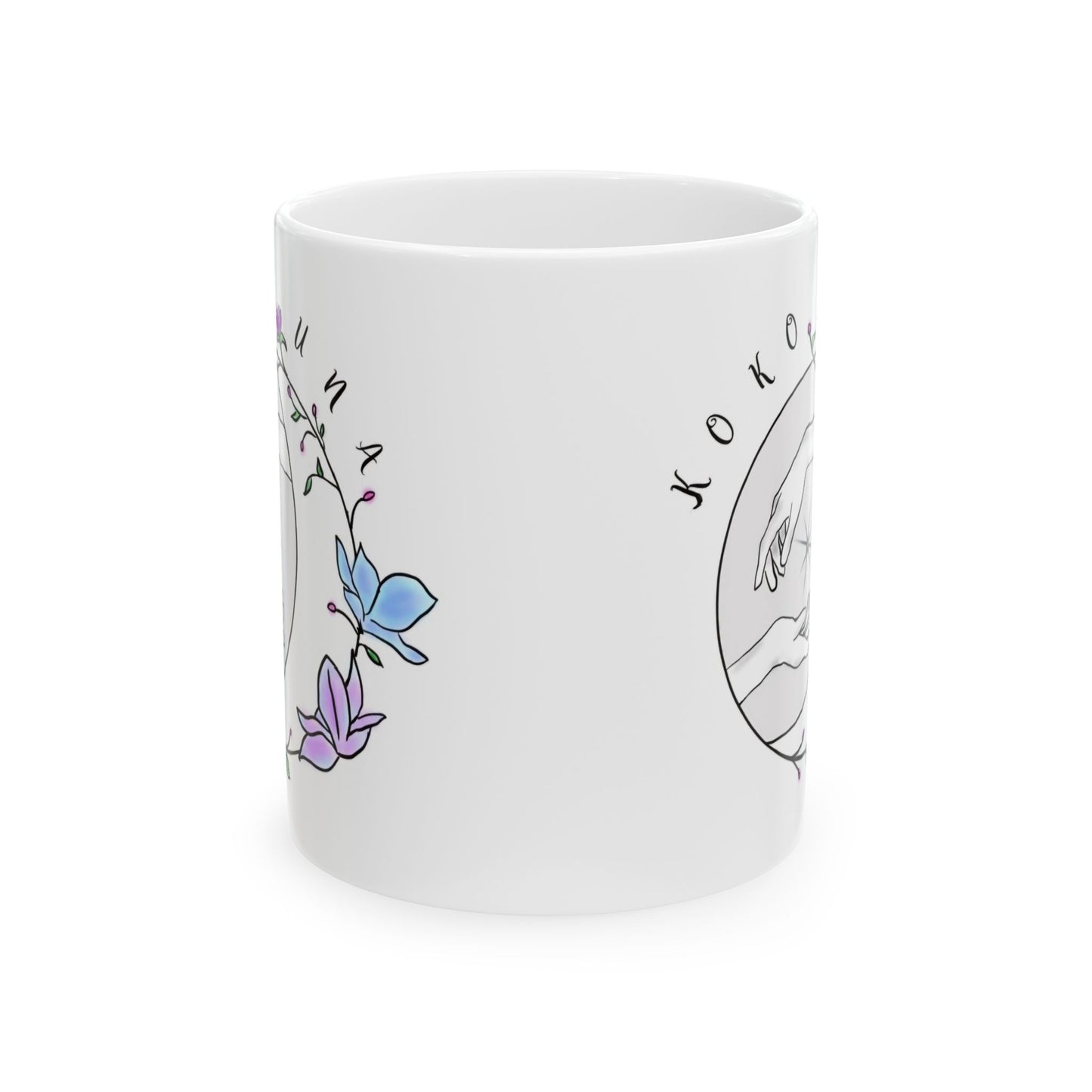 Koko Una LOGO White Ceramic Mug, (11oz, 15oz)