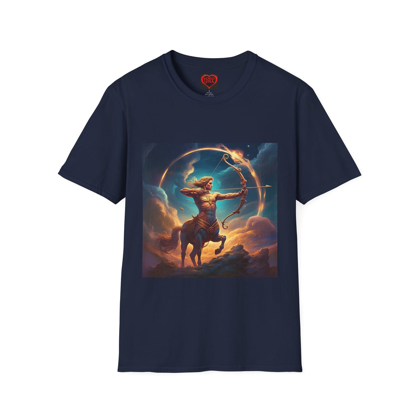 Zodiac by Koko Una- Sagittarius Centaur Archer (Picture ONLY)- Unisex Softstyle T-Shirt - Astrology Inspired