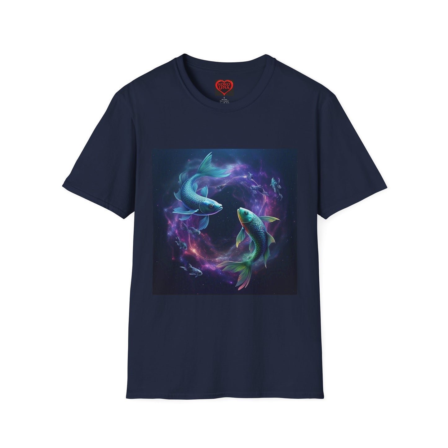 Zodiac by Koko Una- Pisces Fish (Picture ONLY)- Unisex Softstyle T-Shirt - Astrology Inspired
