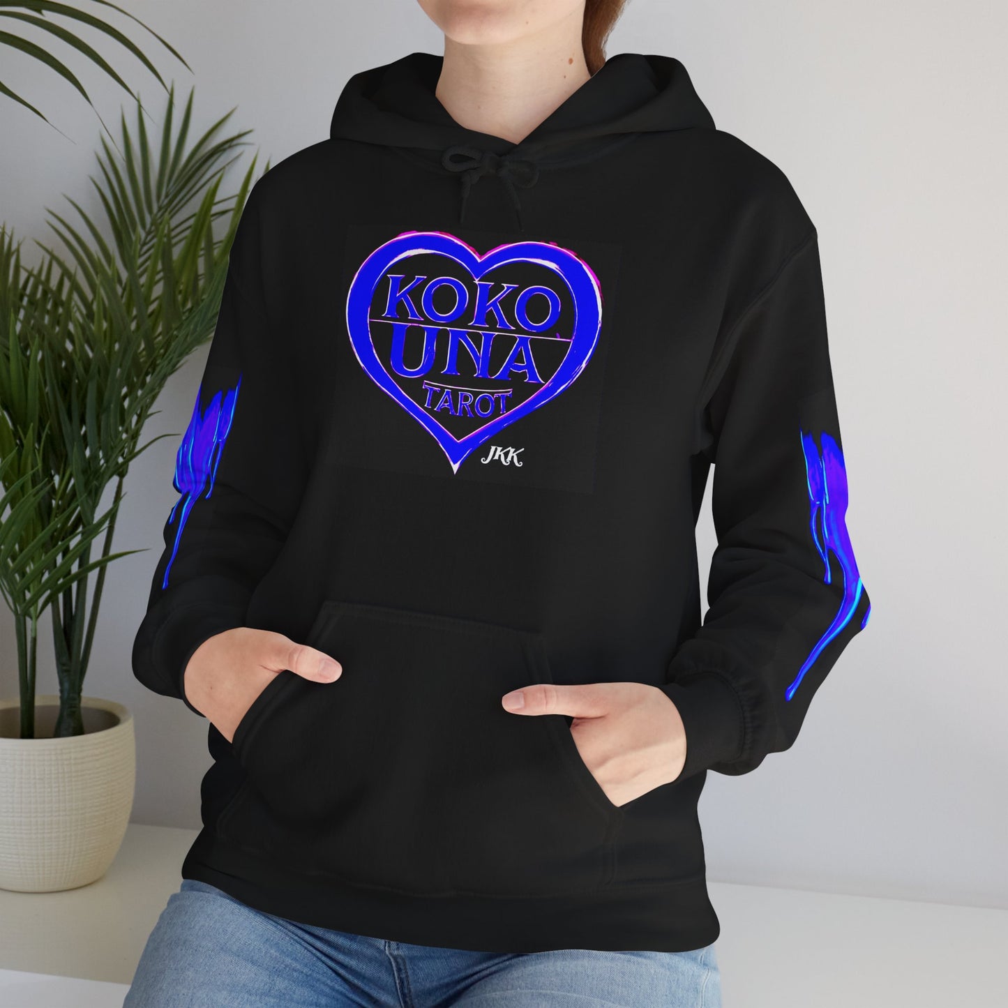 Koko Una Tarot- Official Strato Blue/Purple Heart Logo- Unisex Heavy Blend Hoodie Sweatshirt