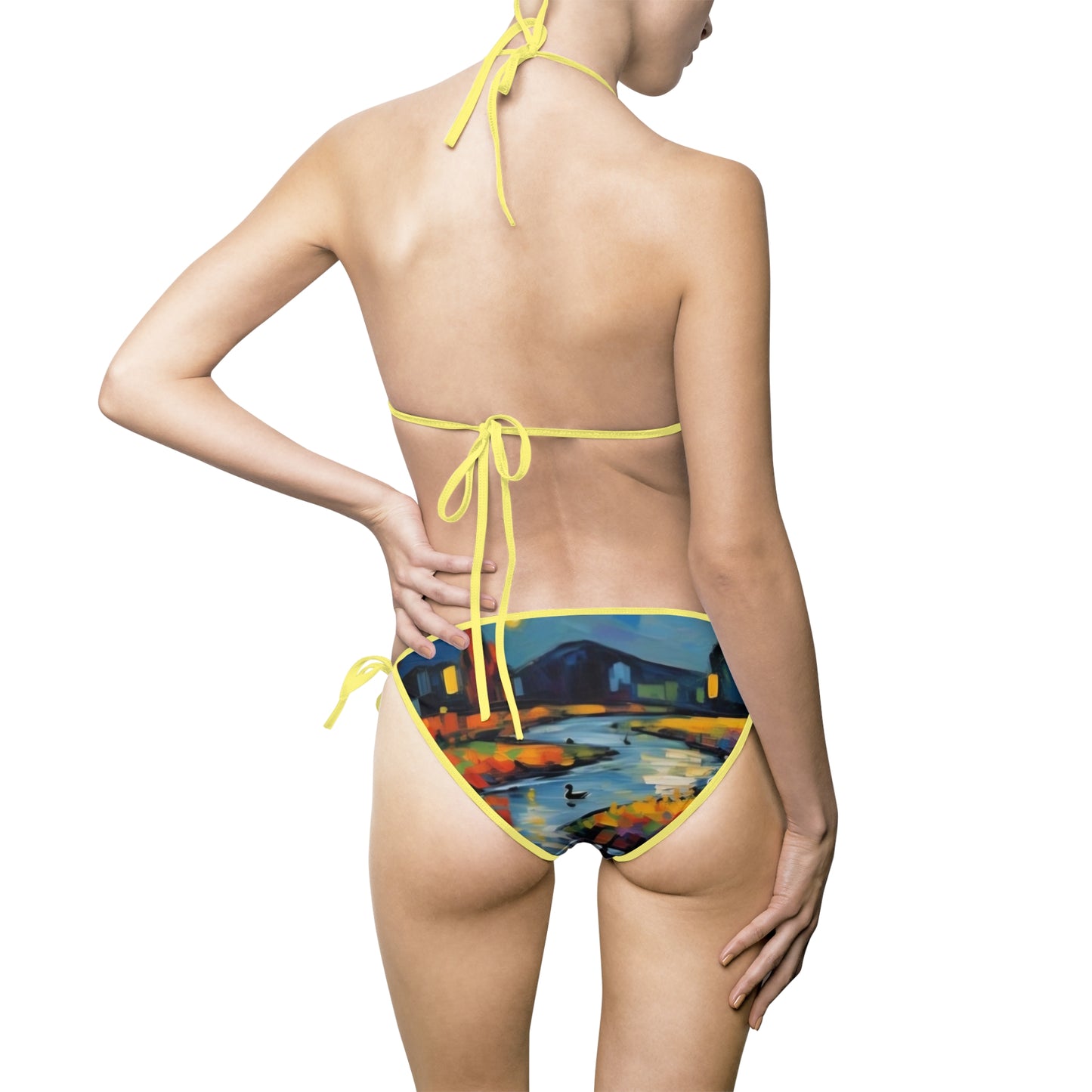Dark Summer by Koko Una: Starry Sky Artwork Women's Bikini Swimsuit for Beach and Pool Parties