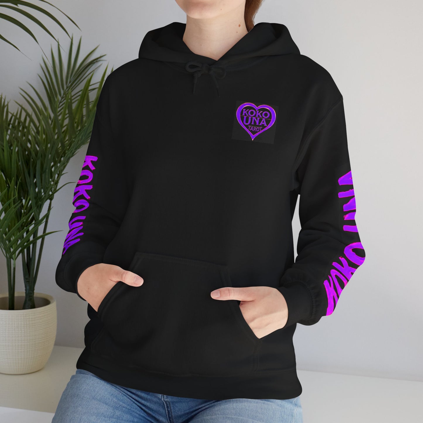 Koko Una Tarot Official Hoodie- Lucky 13 Backside Purple & Black - Unisex Heavy Blend™ Sweatshirt
