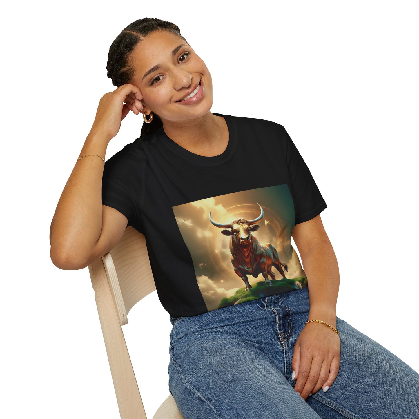 Zodiac by Koko Una- Taurus Bull (Picture ONLY)- Unisex Softstyle T-Shirt - Astrology Inspired