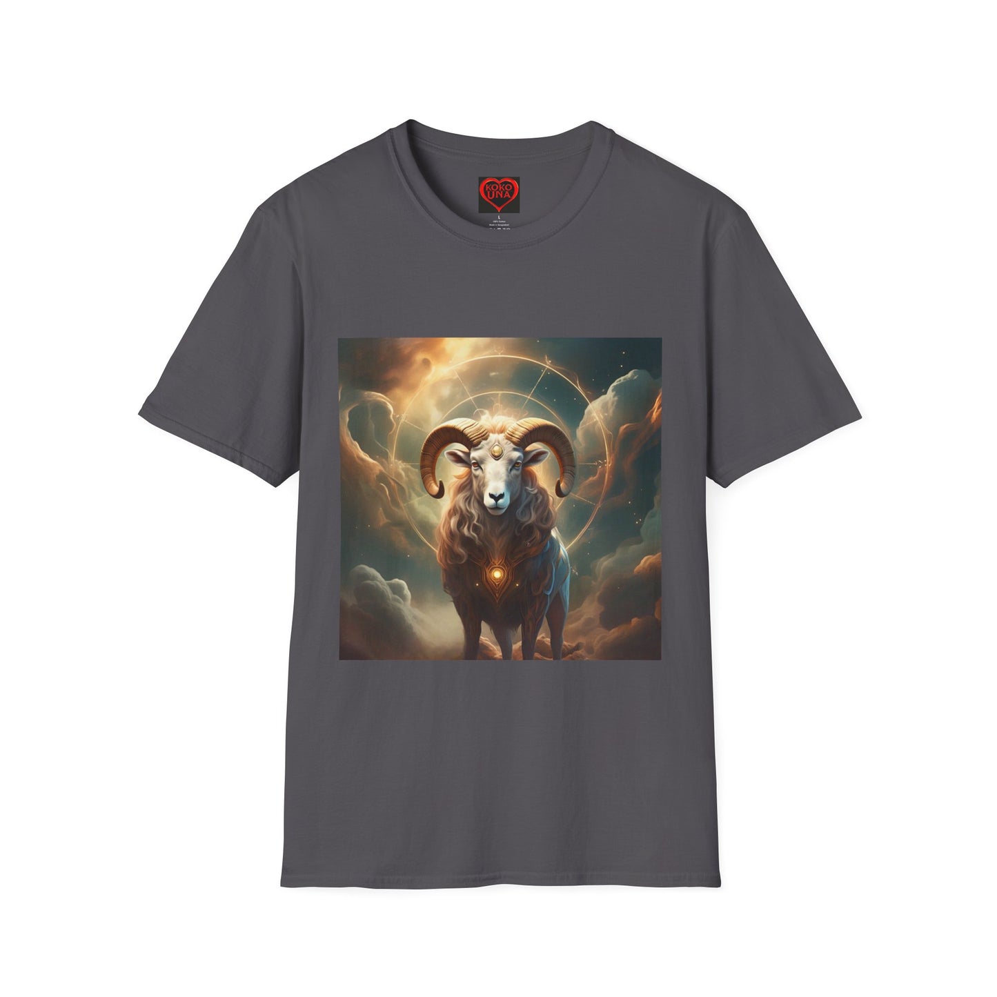 Zodiac by Koko Una- Aries Ram (Picture ONLY)- Unisex Softstyle T-Shirt - Astrology Inspired