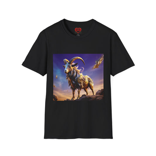 Zodiac by Koko Una- Capricorn Goat (Picture ONLY)- Unisex Softstyle T-Shirt - Astrology Inspired