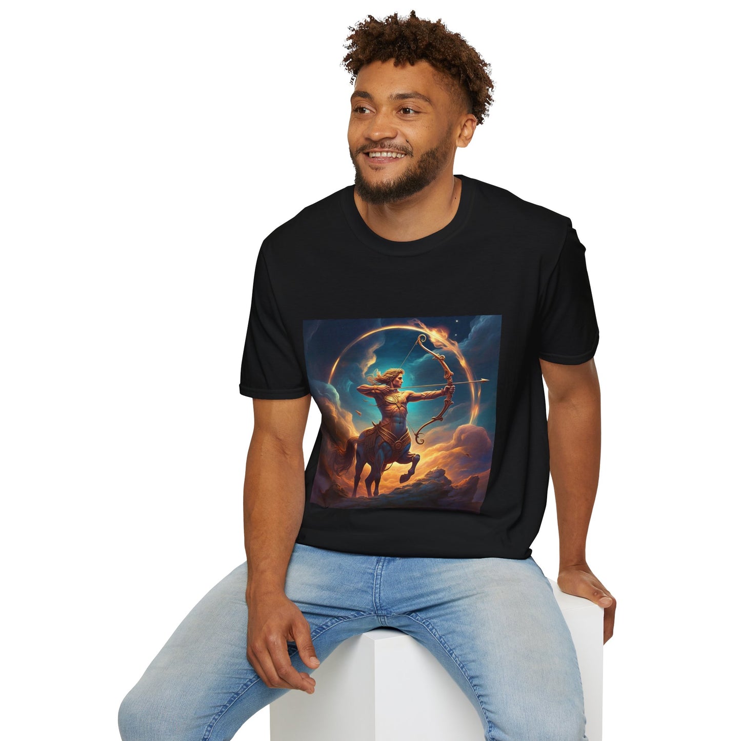 Zodiac by Koko Una- Sagittarius Centaur Archer (Picture ONLY)- Unisex Softstyle T-Shirt - Astrology Inspired