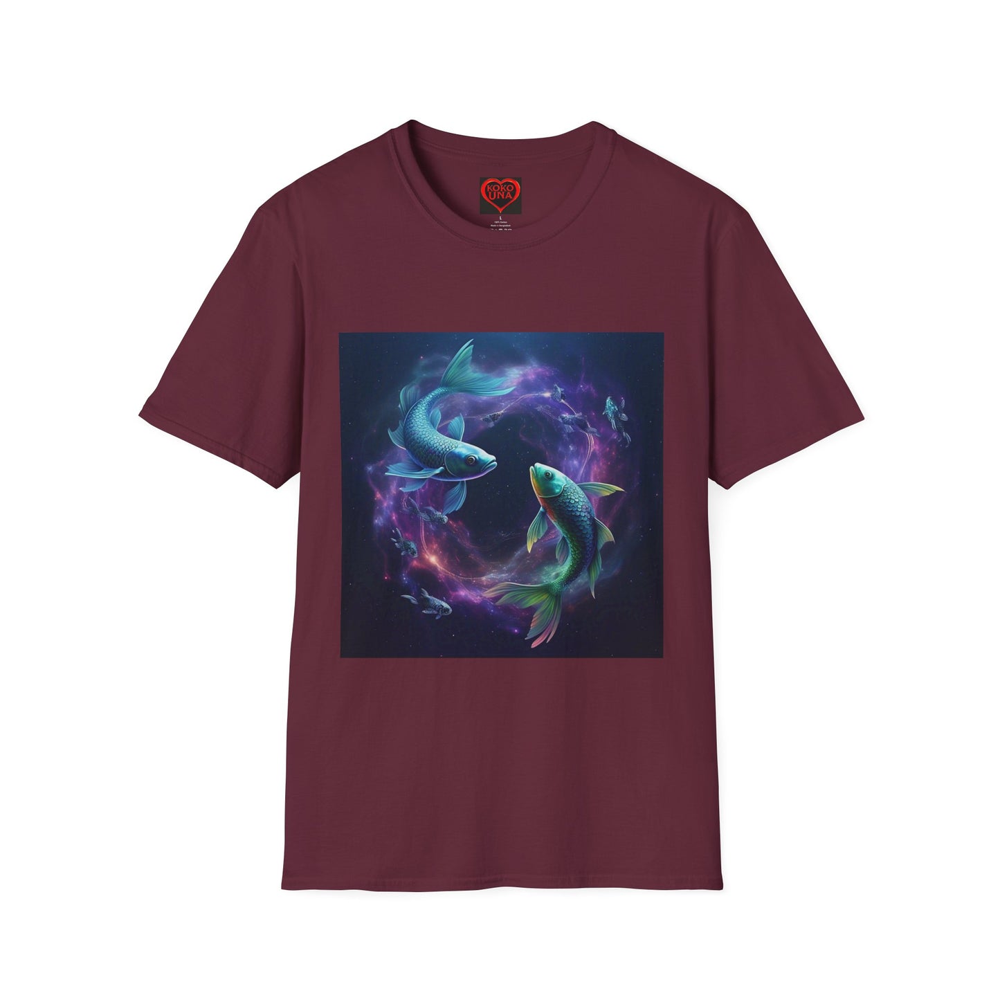 Zodiac by Koko Una- Pisces Fish (Picture ONLY)- Unisex Softstyle T-Shirt - Astrology Inspired