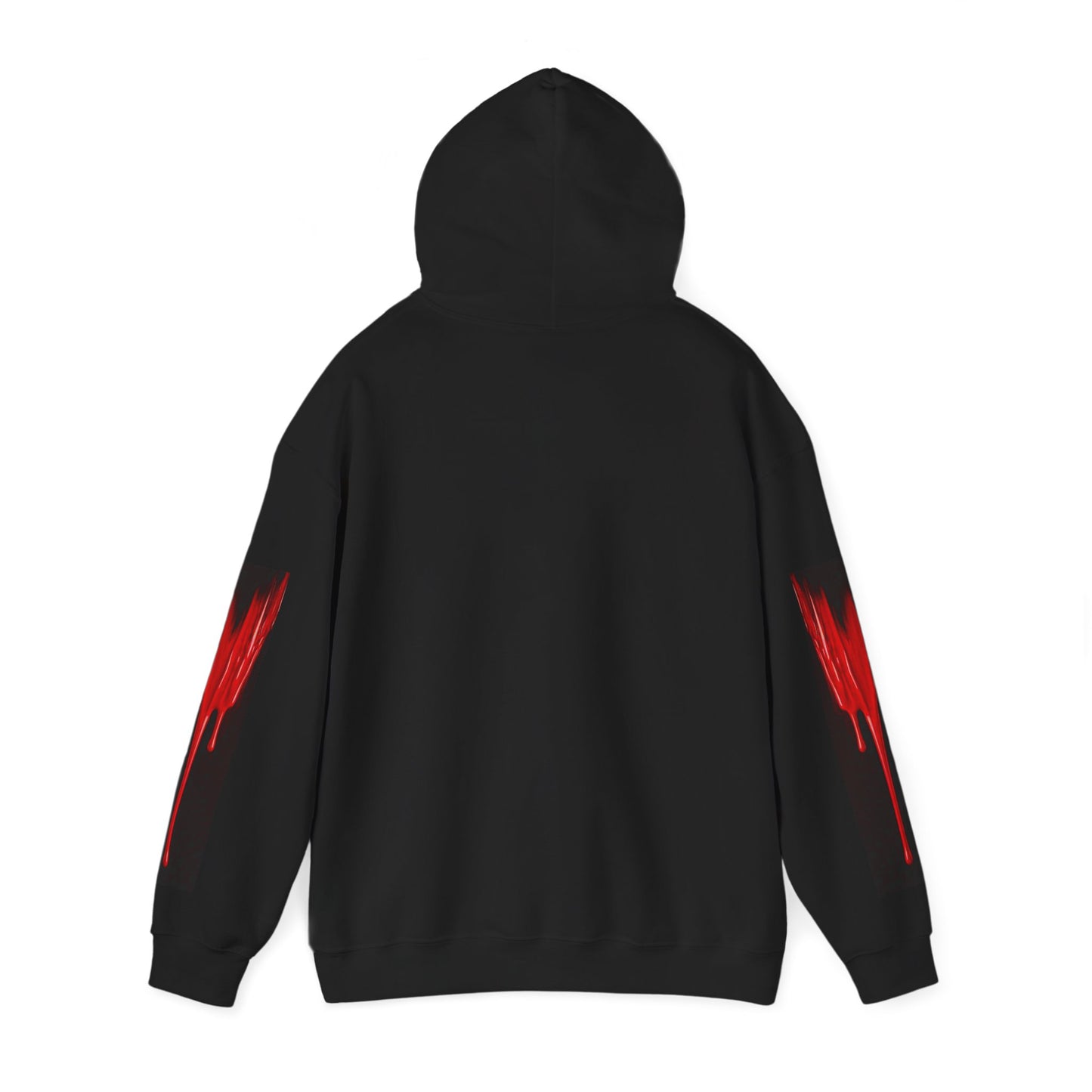 Dark Waves Art by Koko Una- Samurai Amoung Us in Red- Hoodie Unisex Sweatshirt w/Printed Sleeves
