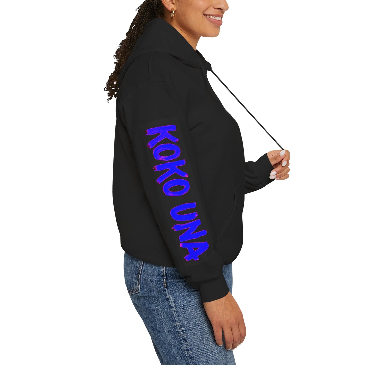 Koko Una Tarot Official Hoodie- Lucky 13 Backside Strato Blue/Purple & Black - Unisex Heavy Blend™ Sweatshirt