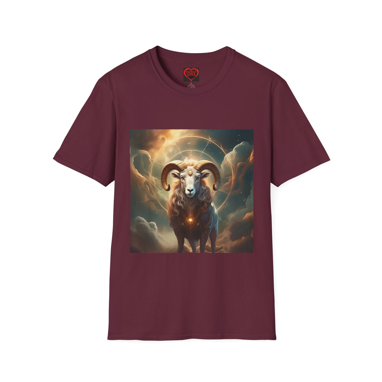 Zodiac by Koko Una- Aries Ram (Picture ONLY)- Unisex Softstyle T-Shirt - Astrology Inspired