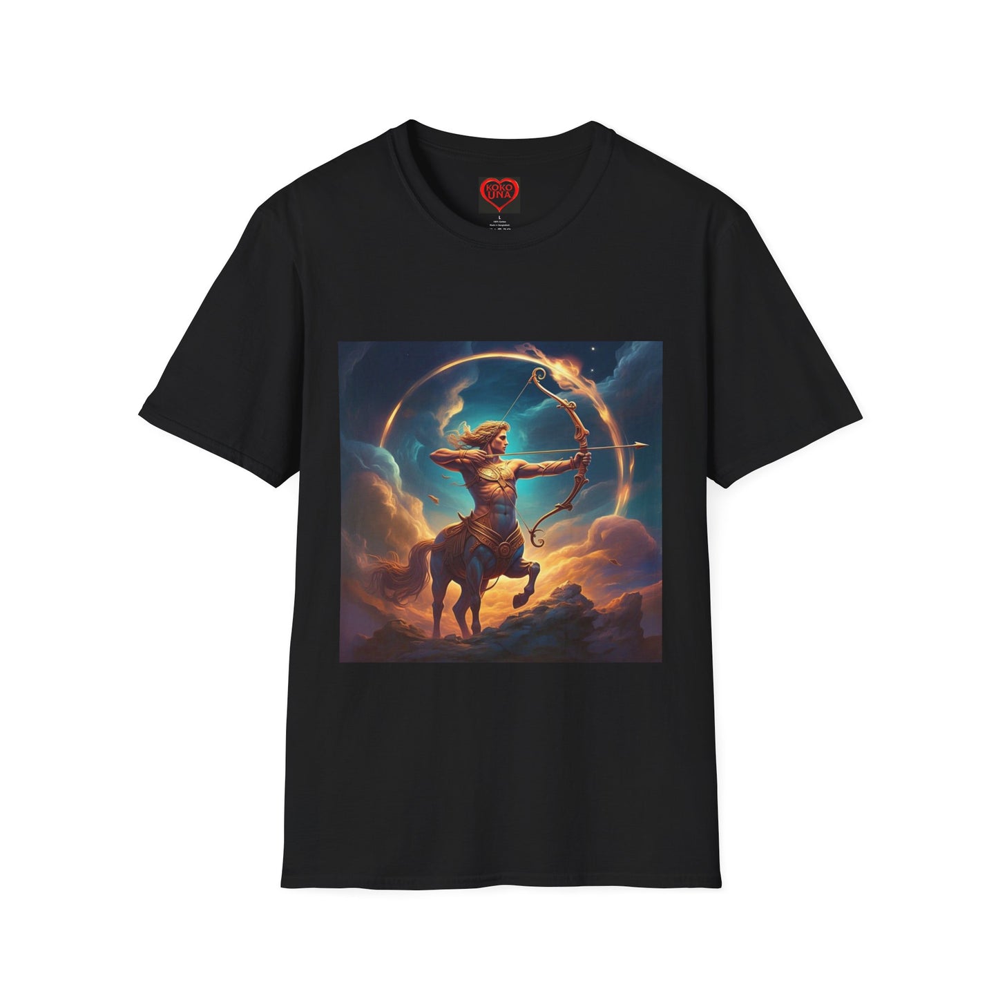 Zodiac by Koko Una- Sagittarius Centaur Archer (Picture ONLY)- Unisex Softstyle T-Shirt - Astrology Inspired