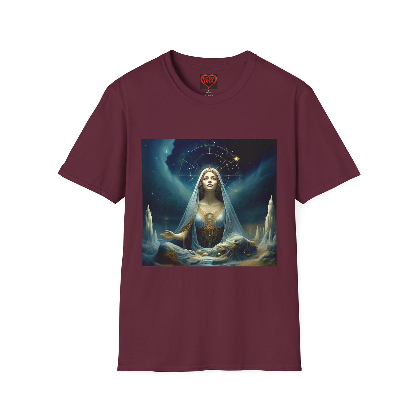 Zodiac by Koko Una- Virgo Maiden (Picture ONLY)- Unisex Softstyle T-Shirt - Astrology Inspired