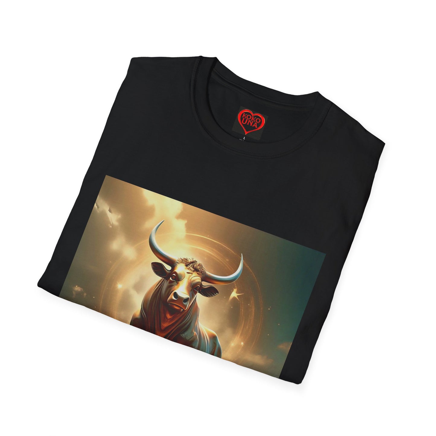 Zodiac by Koko Una- Taurus Bull (Picture ONLY)- Unisex Softstyle T-Shirt - Astrology Inspired