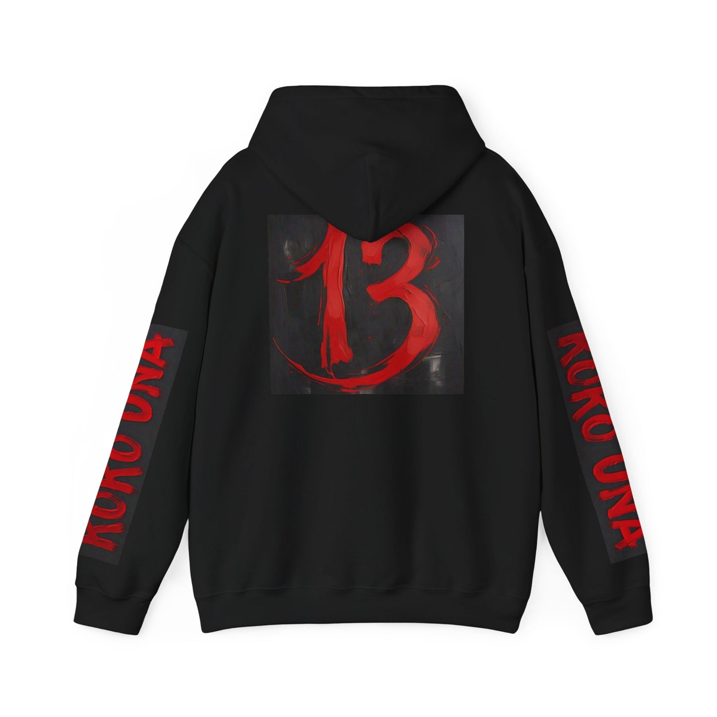 Koko Una Tarot Official Hoodie- Lucky 13 Backside Red & Black- Unisex Heavy Blend™ Sweatshirt