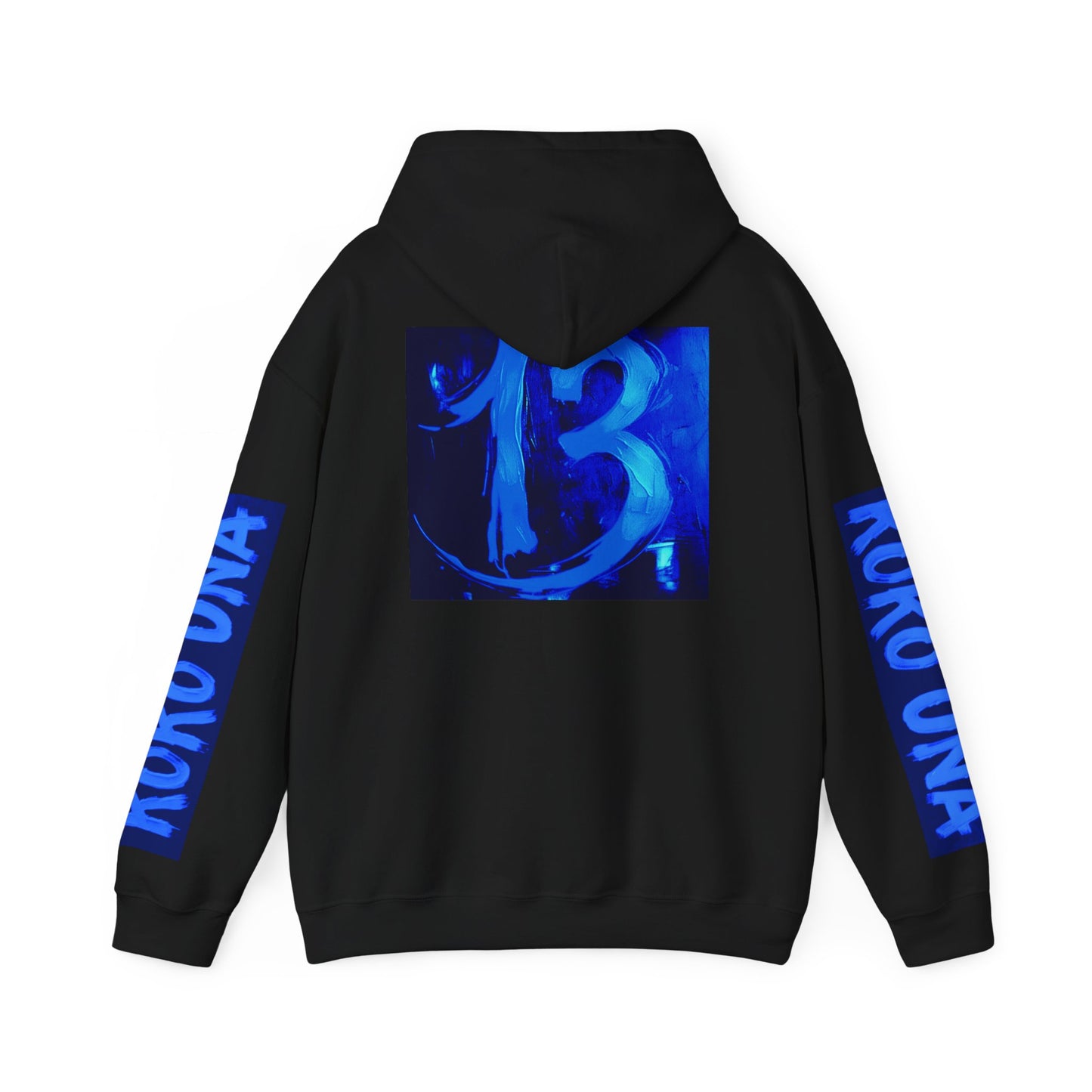 Koko Una Tarot Official Hoodie- Lucky 13 Backside Blue & Black - Unisex Heavy Blend™ Sweatshirt