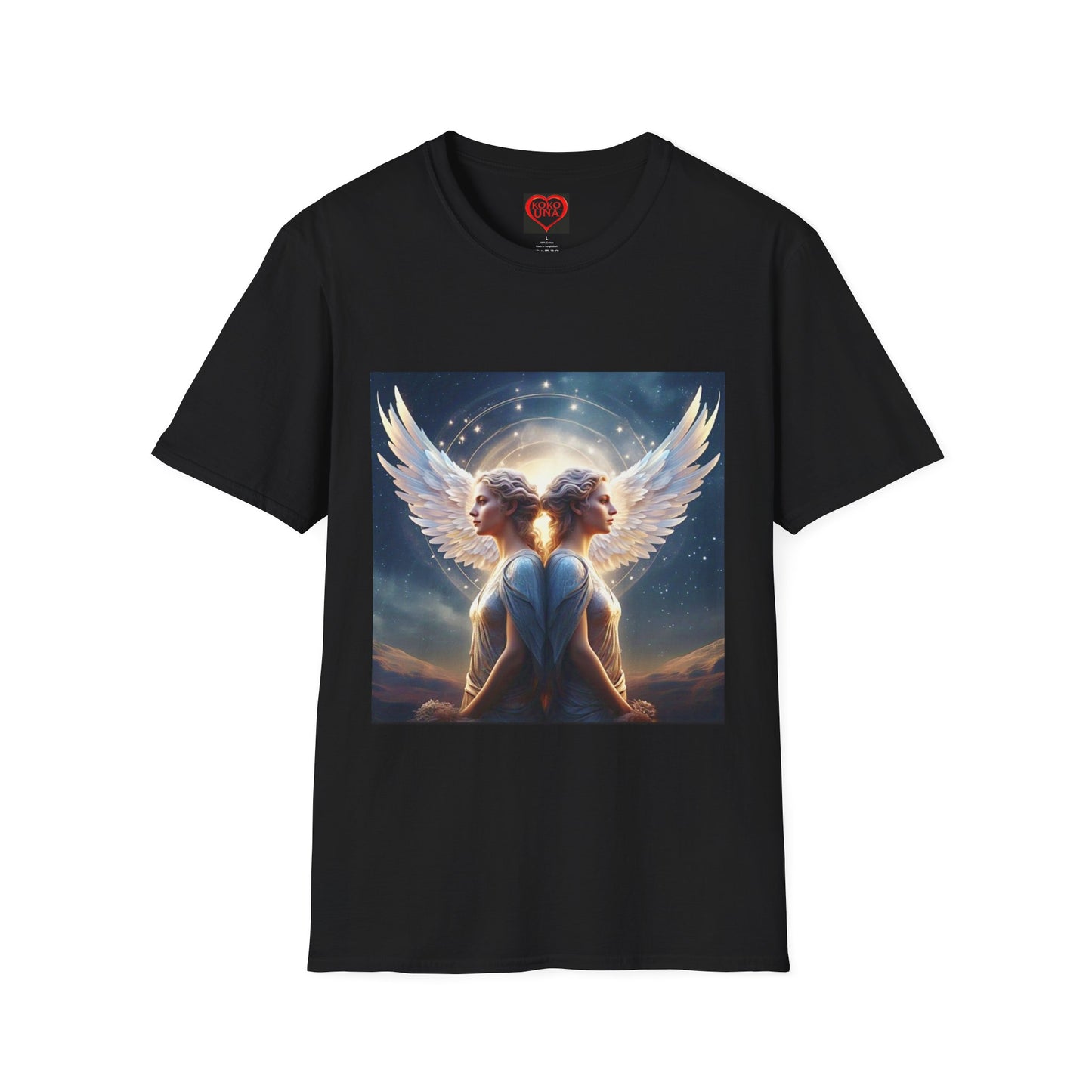 Zodiac by Koko Una- Gemini Twins (Picture ONLY)- Unisex Softstyle T-Shirt - Astrology Inspired