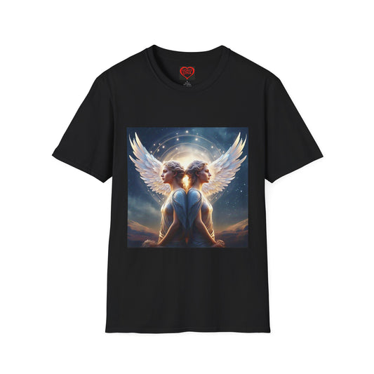 Zodiac by Koko Una- Gemini Twins (Picture ONLY)- Unisex Softstyle T-Shirt - Astrology Inspired