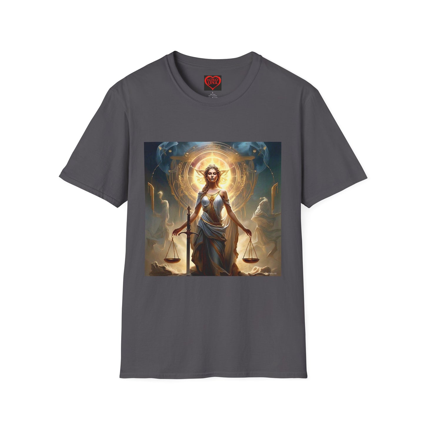 Zodiac by Koko Una- Libra Scales (Picture ONLY)- Unisex Softstyle T-Shirt - Astrology Inspired