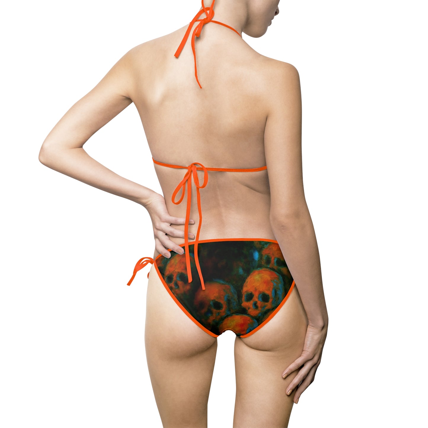 Dark Summer by Koko Una: Skull Artwork Women's Bikini Swimsuit for Beach and Pool Parties