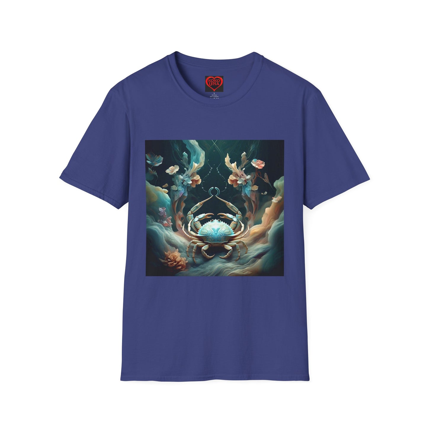 Zodiac by Koko Una- Cancer Crab (Picture ONLY)- Unisex Softstyle T-Shirt - Astrology Inspired