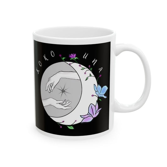 Koko Una LOGO Black & White Ceramic Mug, (11oz, 15oz)